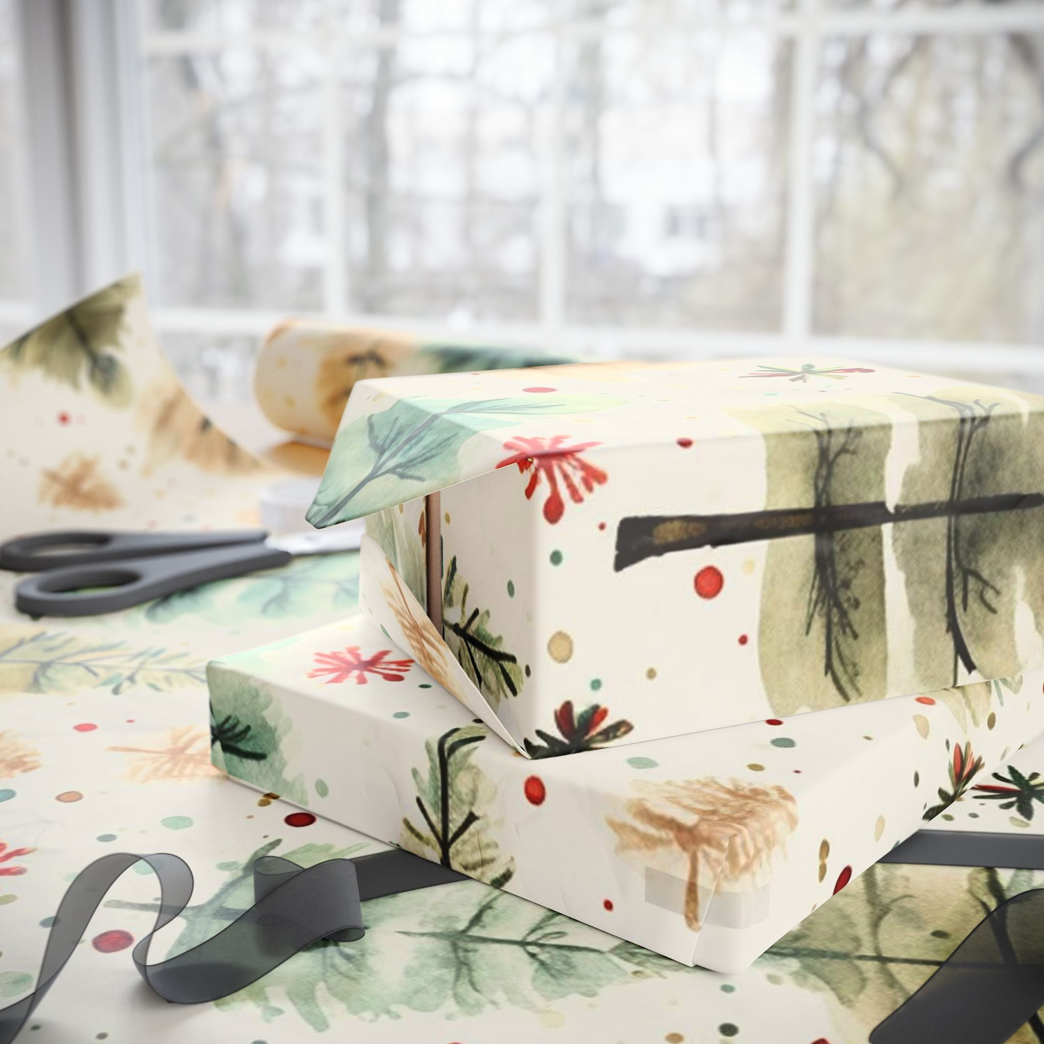 Christmas Tree Wrapping Paper, Festive Holiday Gift Wrap, Eco-Friendly Wrapping, Winter Wonderland Decor, Seasonal Celebration Supplies