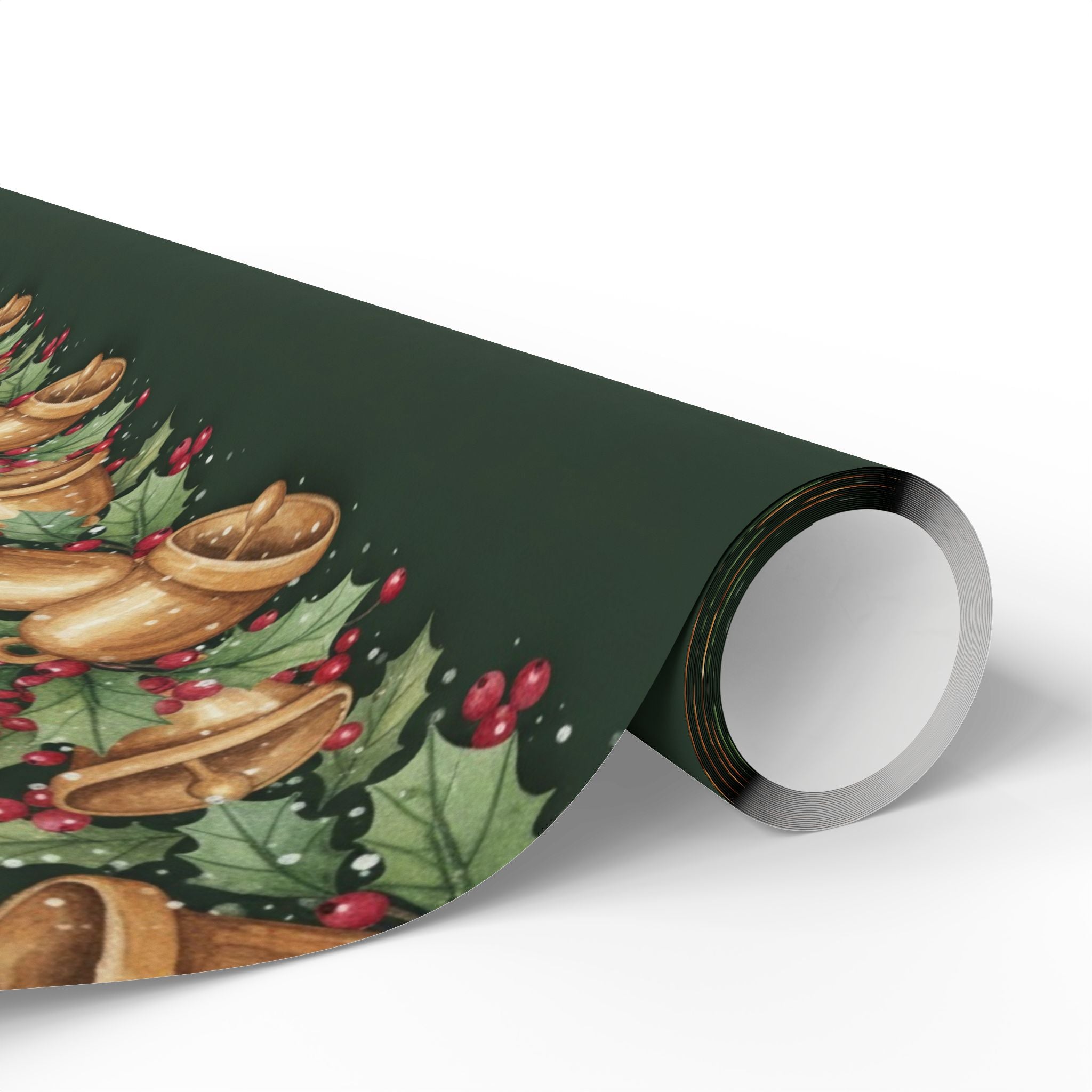 Holiday Bells and Holly Wrapping Papers | Christmas Gift Wrap Roll
