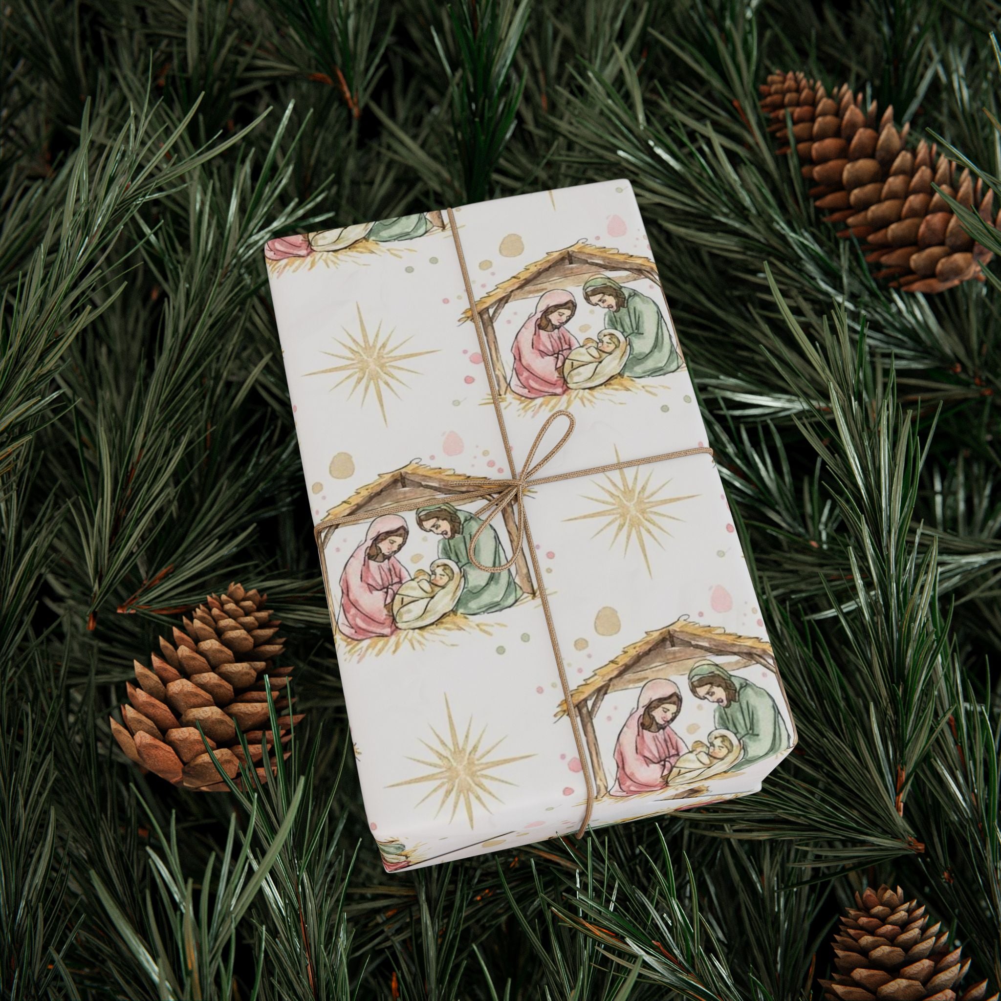 Nativity Scene Wrapping Paper | Holy Family Christmas Gift Wrap | Religious Christmas Paper | Manger Scene | Faith-Based Holiday Decor