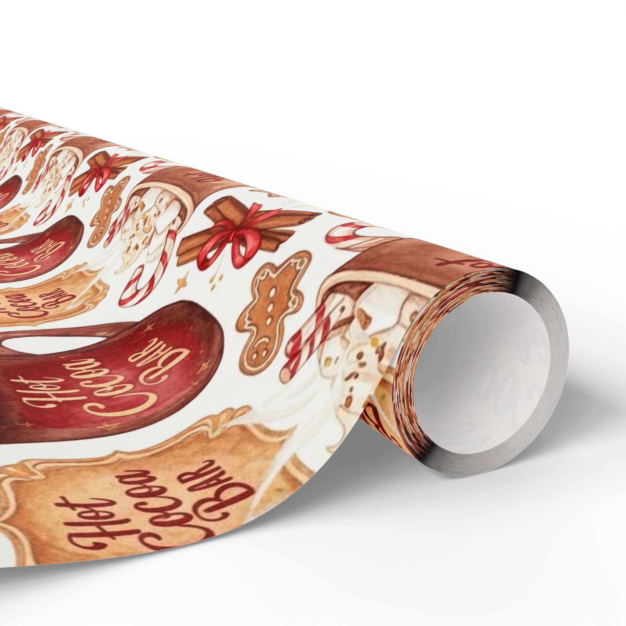 Holiday Hot Cocoa Christmas Wrapping Papers - Festive Gift Wrap for Christmas Morning Gifts, Winter Birthdays, Cocoa Bar Party Favors,