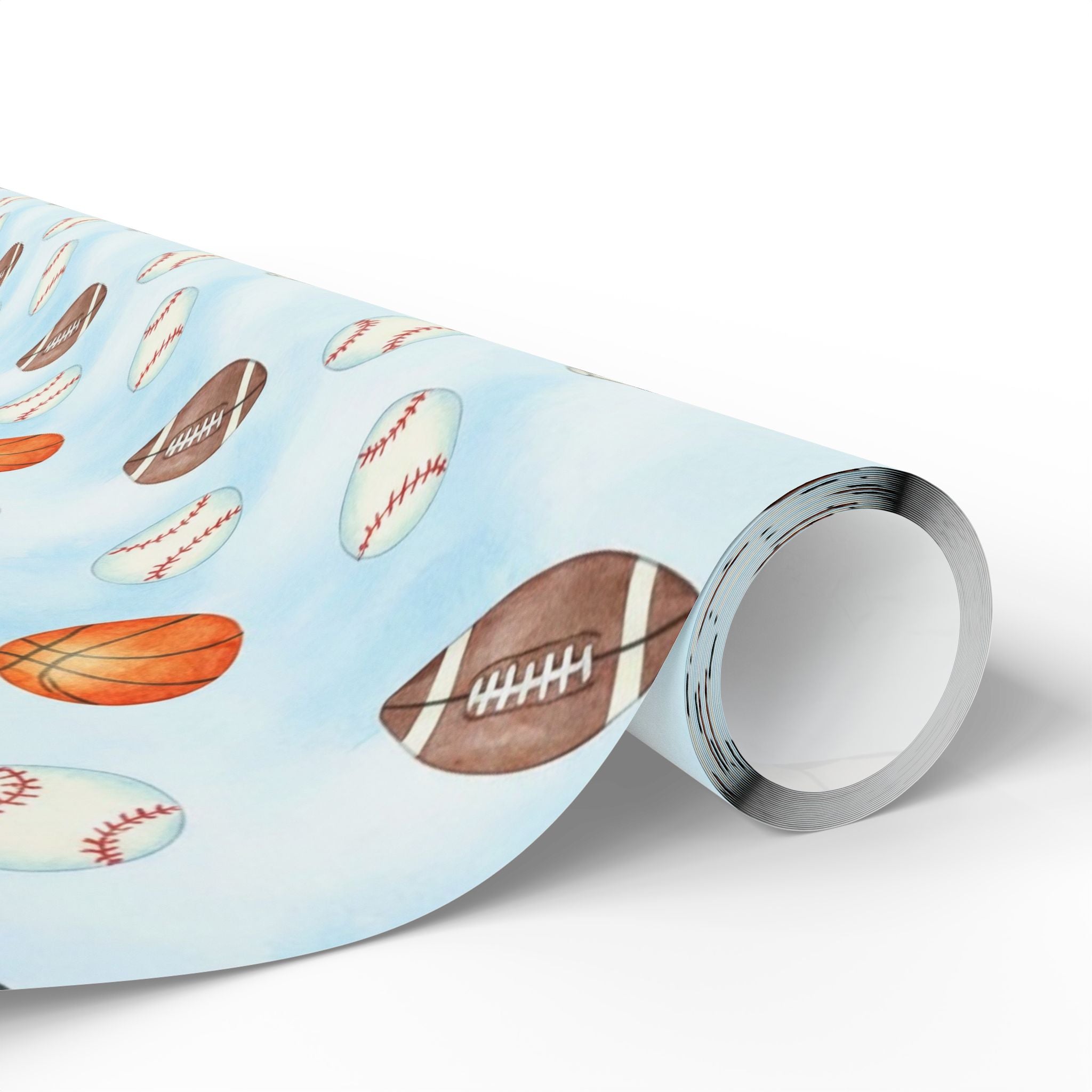 Sports Pattern Wrapping Paper — Balls Gift Wrap for Kids, Coaches & Team Celebrations