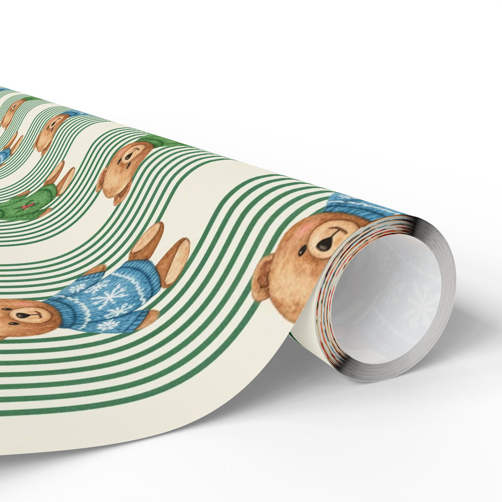 Teddy Bears Christmas Wrapping Paper – Cute Holiday Gift Wrap for Kids | GiftWrapz