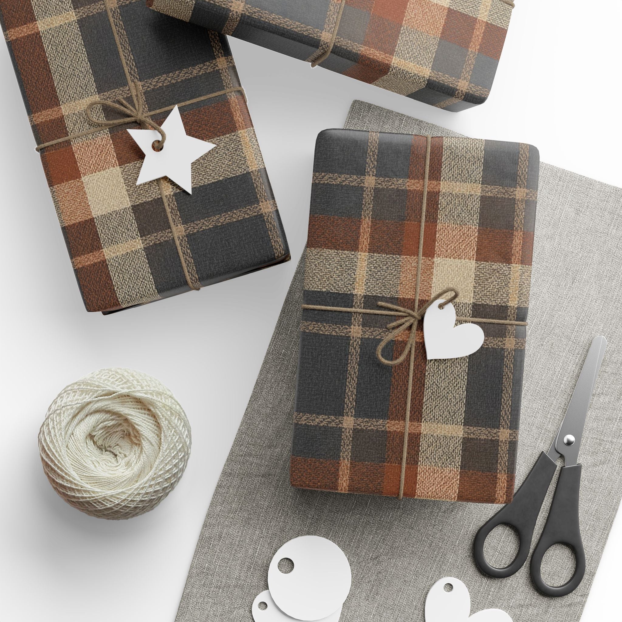 Brown Plaid Buffalo Check Wrapping Paper | Plaid Gift Wrap Roll