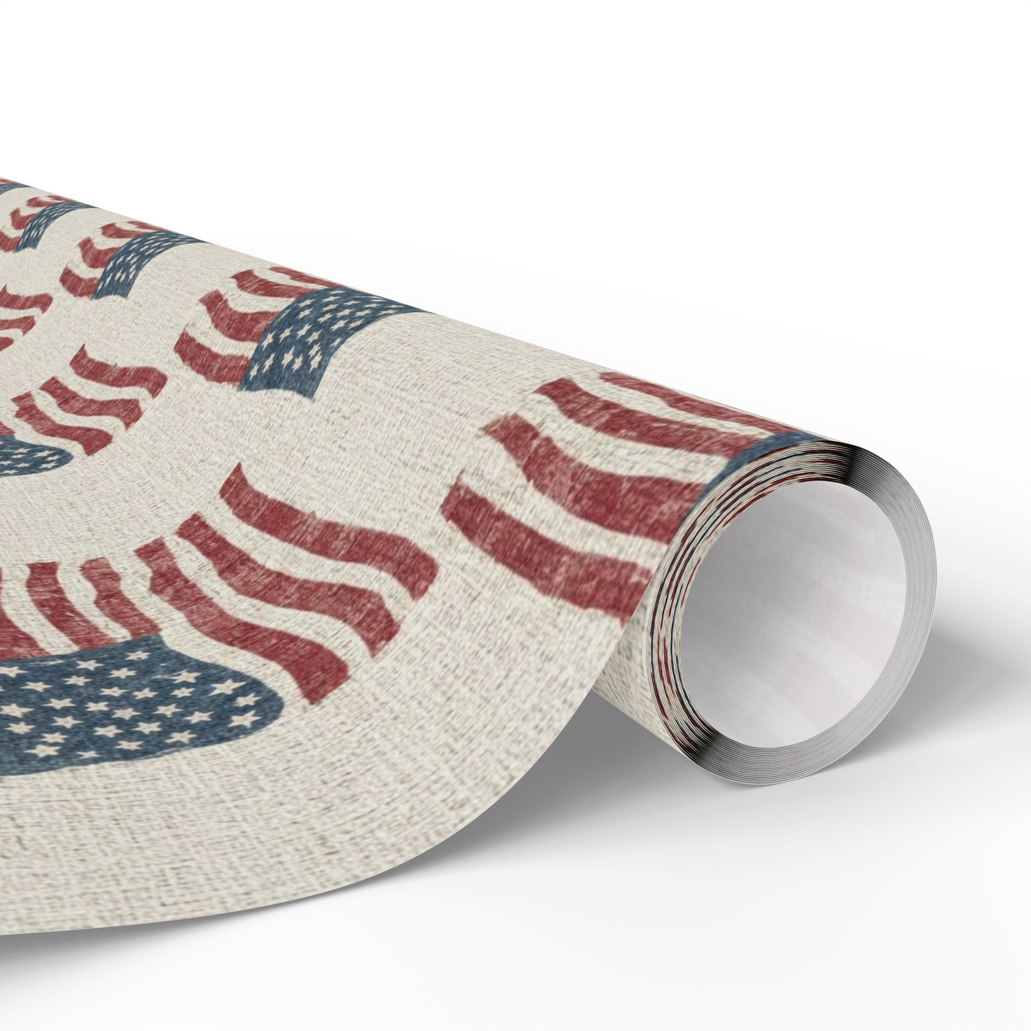 Vintage American Flag Wrapping Paper | Patriotic Gift Wrap