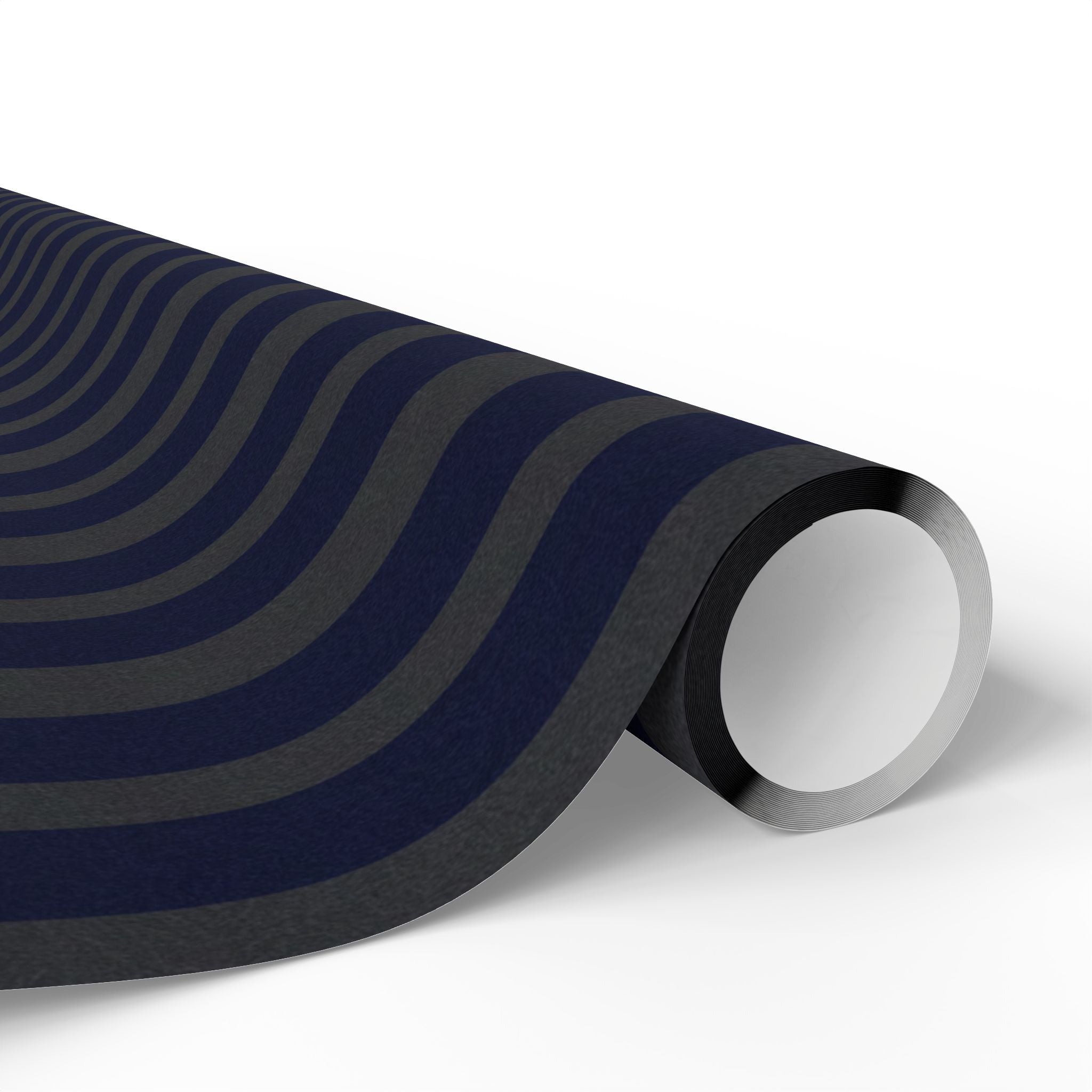 Navy and Charcoal Vertical Stripe Wrapping Paper | Matte Gift Wrap