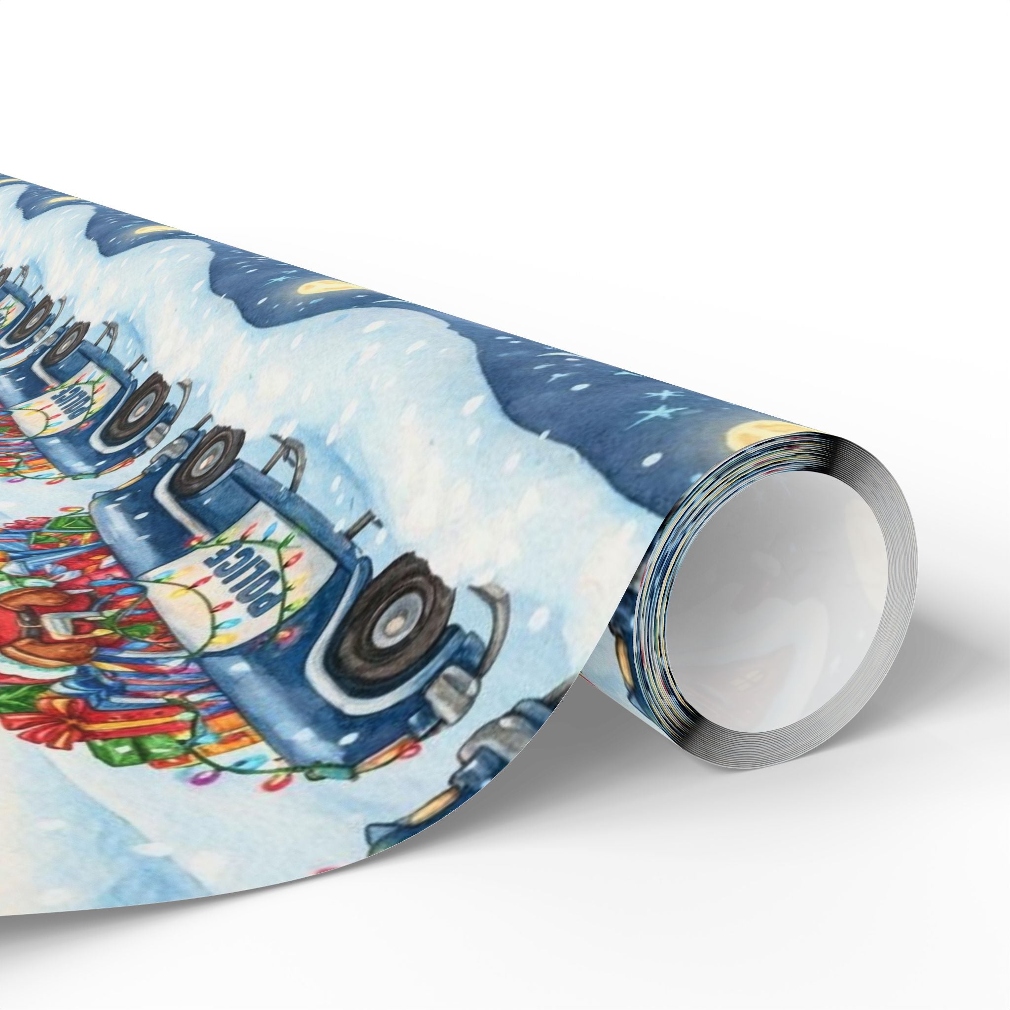 Santa in Police Car Wrapping Paper | Funny Christmas Gift Wrap | Holiday Paper for Police Families | Law Enforcement Xmas Wrap |