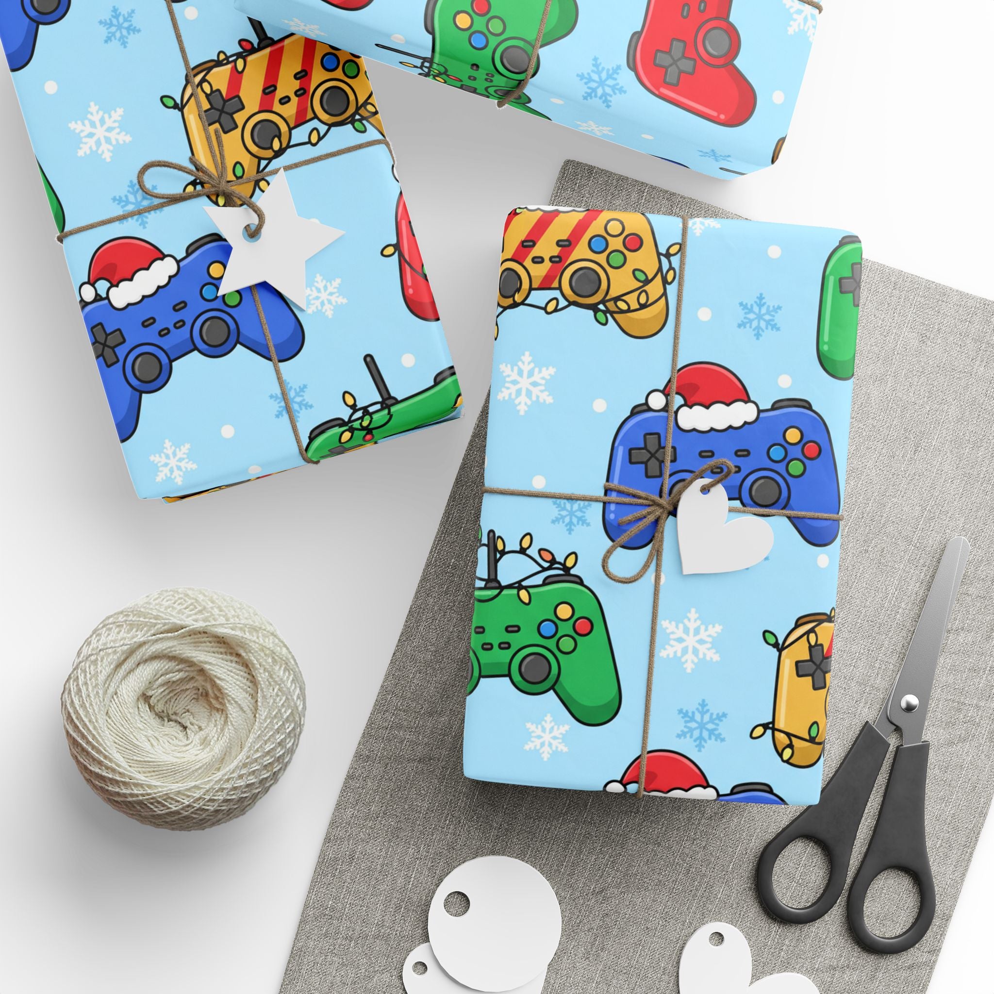 Wrapping Paper, Video Game Christmas Gift Wrap, Cute Gaming Controllers, Holiday Gamer Boys, Game Controller Design, Gamer Christmas Decor,