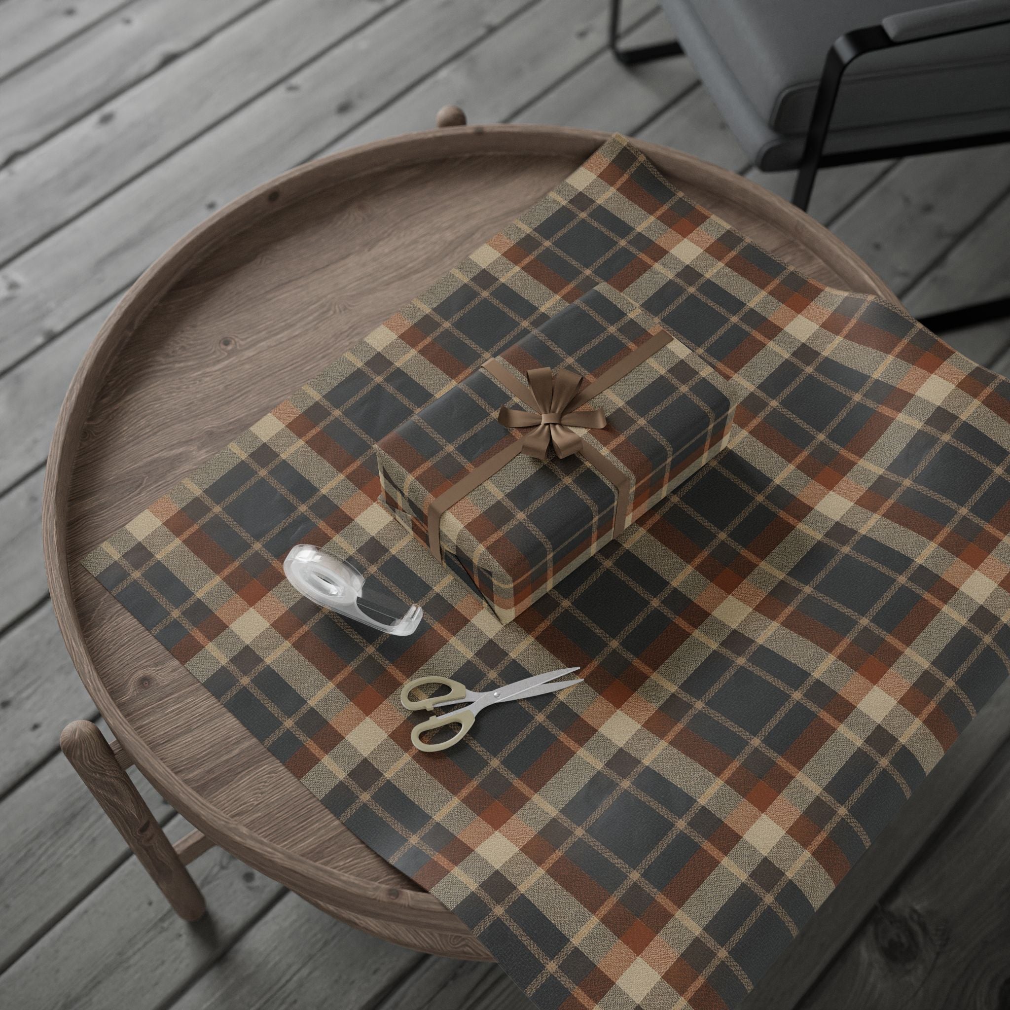 Brown Plaid Buffalo Check Wrapping Paper | Plaid Gift Wrap Roll