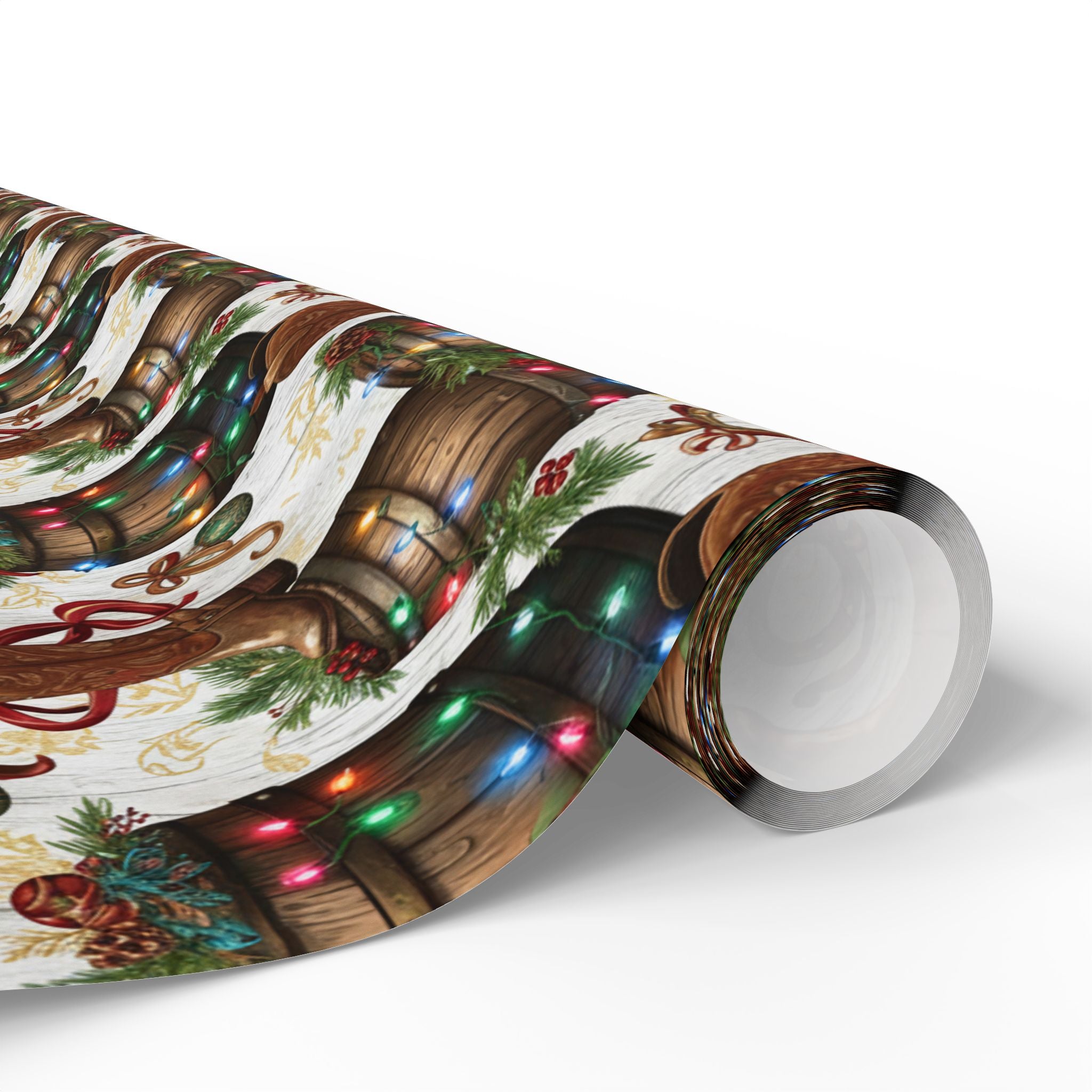 Cowboy Boots Christmas Wrapping Papers, Country Western Holiday Gift Wrap, Rustic Party Supplies, Unique Festive Packaging, Colorful Lights