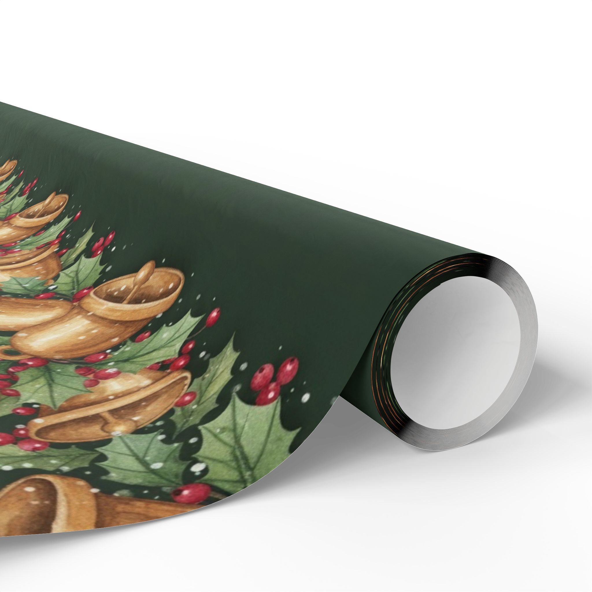 Holiday Bells and Holly Wrapping Papers | Christmas Gift Wrap Roll