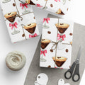 Espresso Martini Wrapping Paper with Pink Bows | Birthday Gift Wrap | Bridal Shower Wrap | Cocktail Party Paper | Girly Chic Gift Wrap