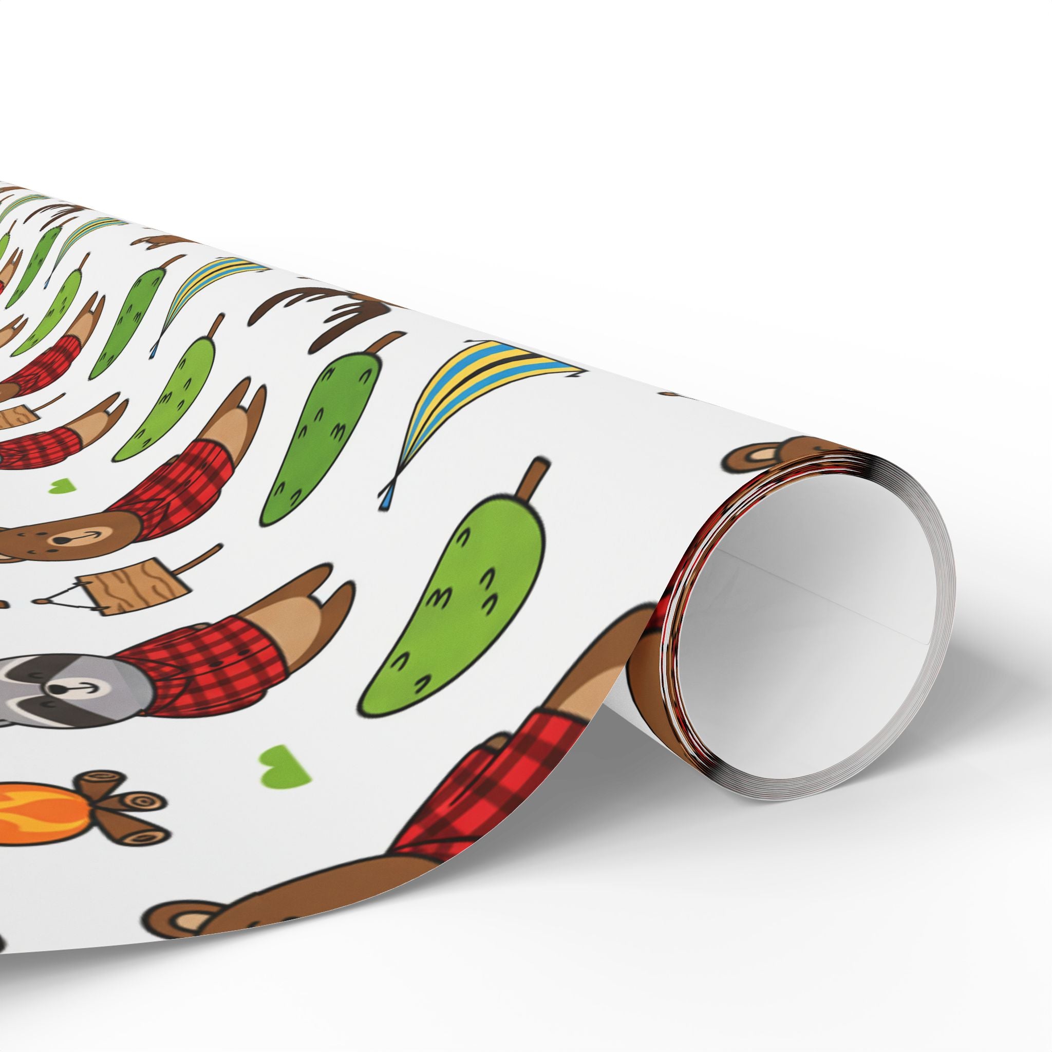 Camping Cartoon Wrapping Papers, Birthday Gift Wrap for Boys, Adventure Party Supplies, Toddler Party Favors, Outdoor Explorer Theme,