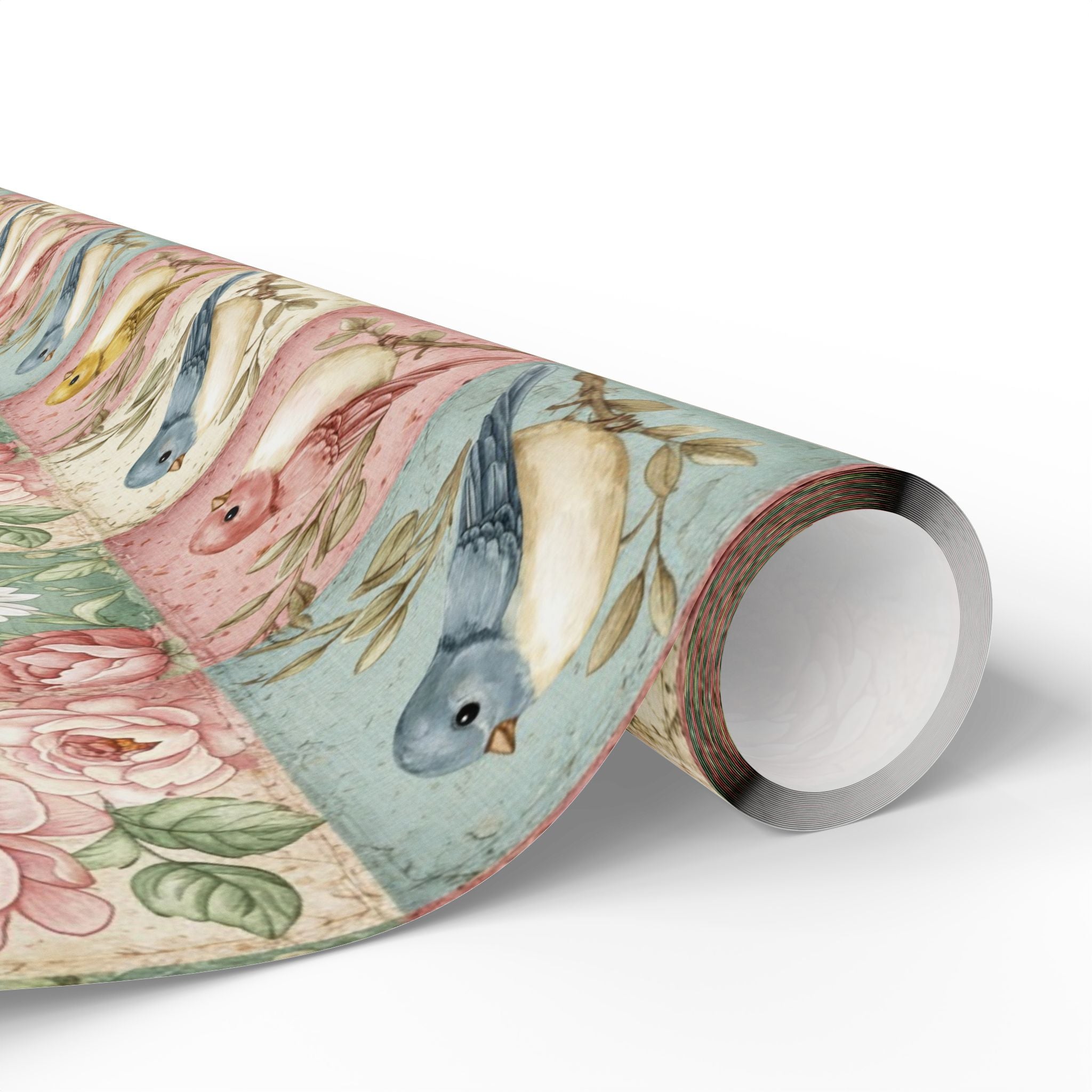 Vintage Floral Bluebird Wrapping Paper | Bird Pattern Gift Wrap Roll