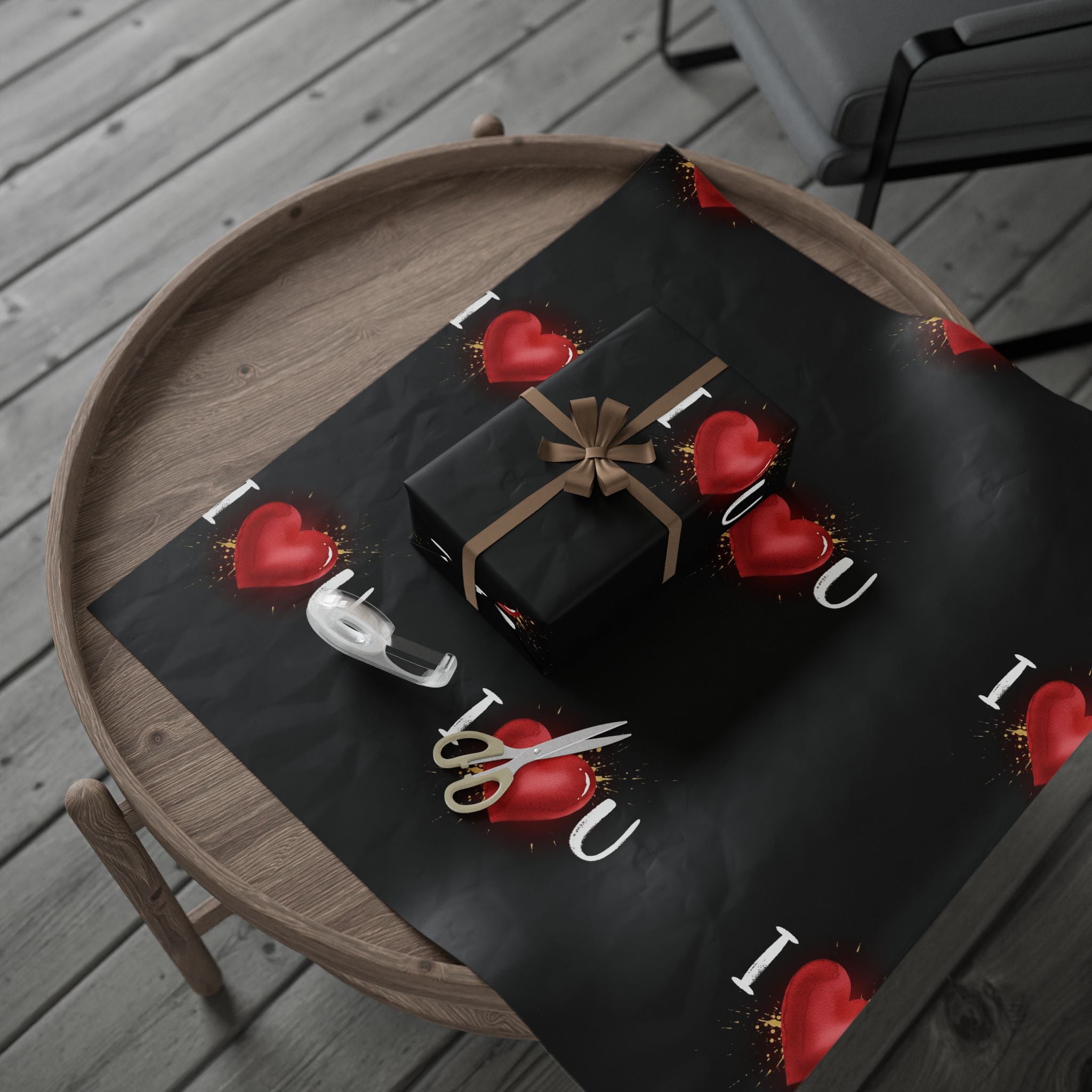 I  U Heart Pattern Wrapping Paper | Romantic Valentine Gift Wrap