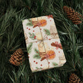 Christmas Candle Wrapping Papers - Vintage Holiday Gift Wrap, Nostalgic Christmas Gift Wrap Set, Festive Gift Wrap Sheets,