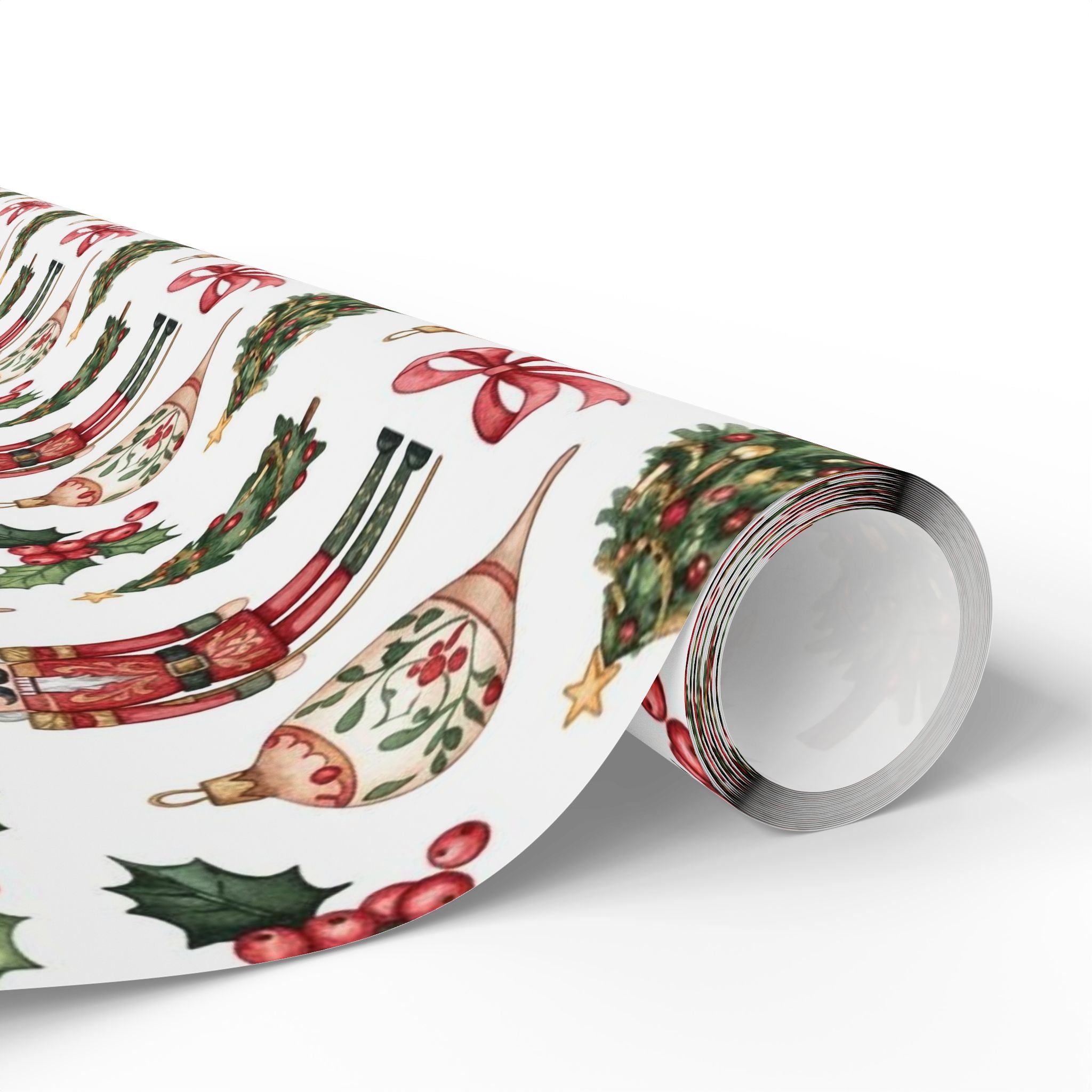 Nutcracker Christmas Wrapping Papers - Elegant Holiday Gift Wrap for Loved Ones, Clients - Classic Nutcrackers, Ornaments Design, Festive