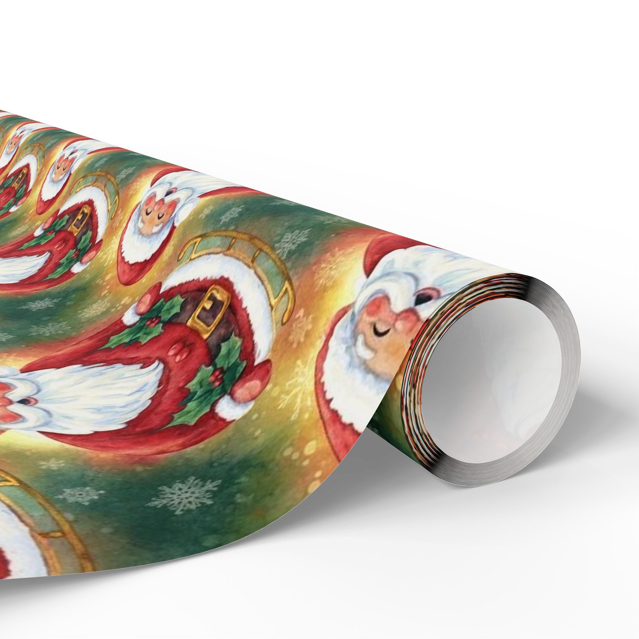 Jolly Santa Wrapping Paper | Classic Christmas Gift Wrap | Festive Holiday Paper | Merry Santa Design | Bright Red Xmas Wrapping Paper