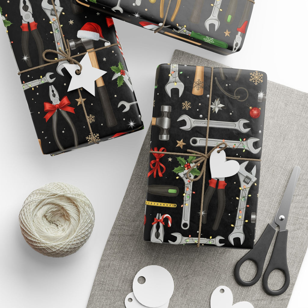 Men’s Tools Christmas Wrapping Paper – Funny Holiday Gift Wrap for Him | GiftWrapz