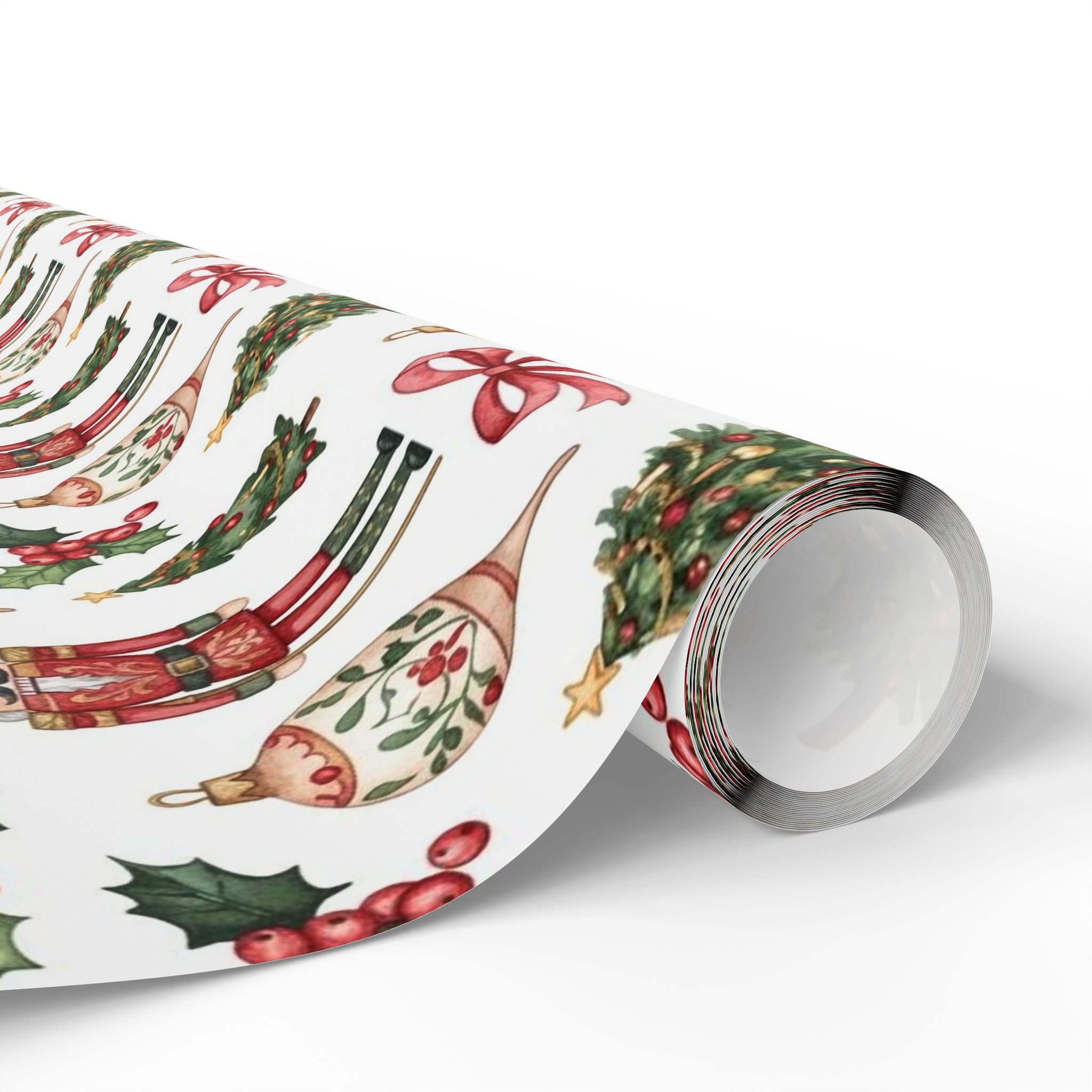Nutcracker Christmas Wrapping Papers - Elegant Holiday Gift Wrap for Loved Ones, Clients - Classic Nutcrackers, Ornaments Design, Festive