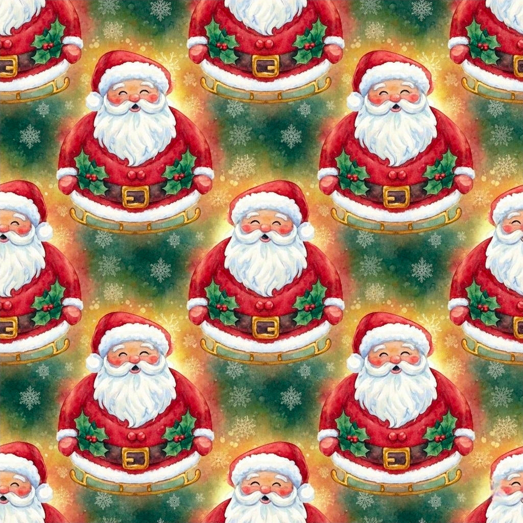 Jolly Santa Wrapping Paper | Classic Christmas Gift Wrap | Festive Holiday Paper | Merry Santa Design | Bright Red Xmas Wrapping Paper