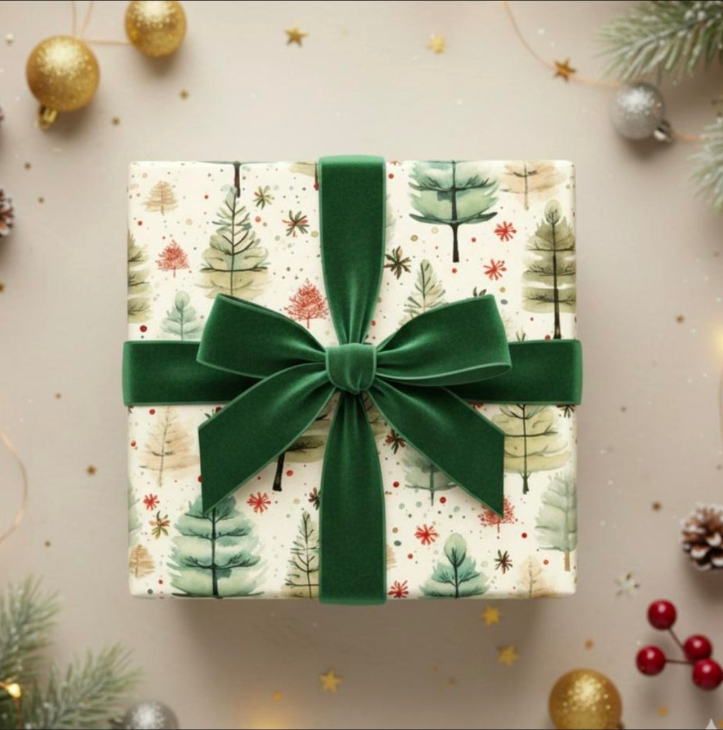 Christmas Tree Wrapping Paper, Festive Holiday Gift Wrap, Eco-Friendly Wrapping, Winter Wonderland Decor, Seasonal Celebration Supplies