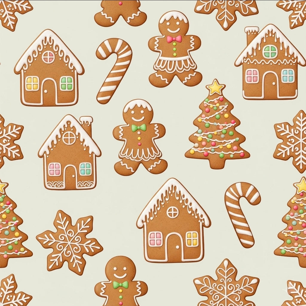 Wrapping Paper, Christmas Gingerbread Gift Wrap with Cookie House & Treats, Holiday Gift Wrap, Festive Present Wrap, Xmas Gift Packaging,