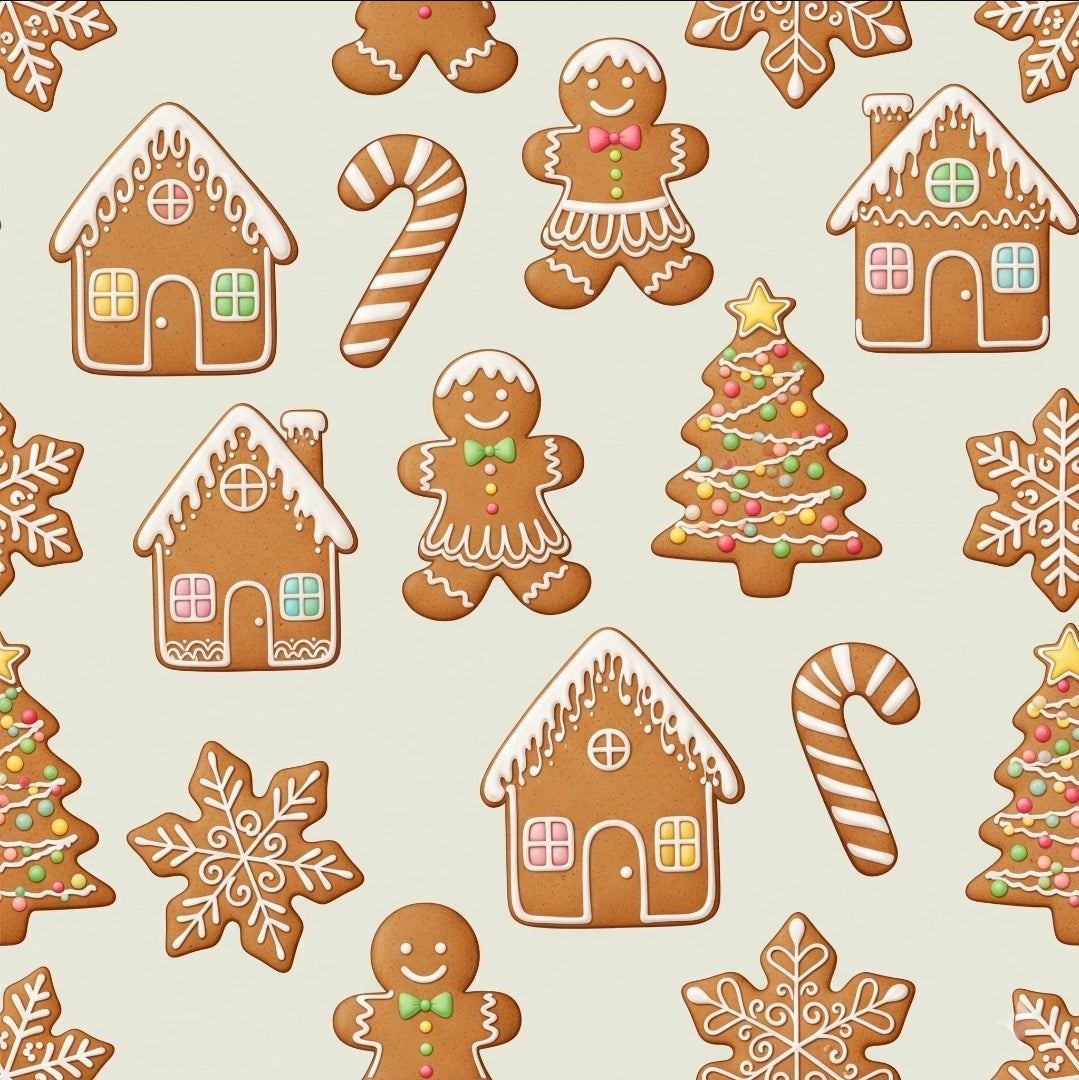 Wrapping Paper, Christmas Gingerbread Gift Wrap with Cookie House & Treats, Holiday Gift Wrap, Festive Present Wrap, Xmas Gift Packaging,