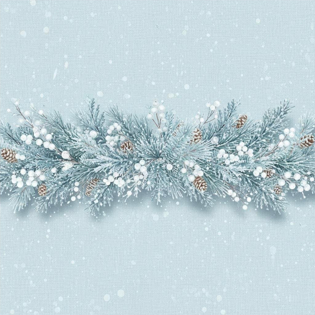 Winter Pine Cones Wrapping Papers | Blue Snowy Evergreen Pattern