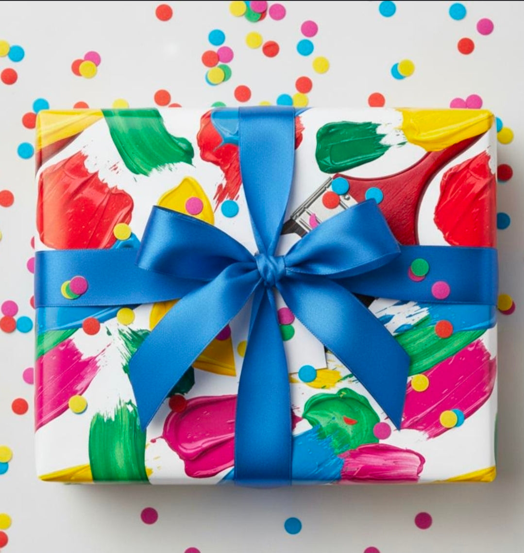 Colorful Paint Brushstroke Wrapping Paper | Abstract Art Gift Wrap