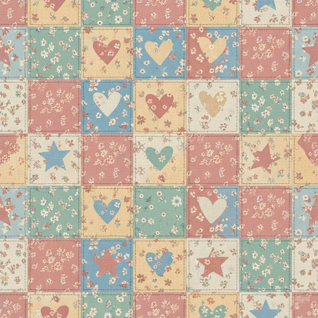 Patchwork Hearts Wrapping Paper | Floral Patch Pattern Roll