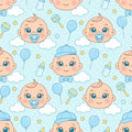 Baby Shower Wrapping Paper – Cute Blue Baby-Themed Gift Wrap – Playful Party Design