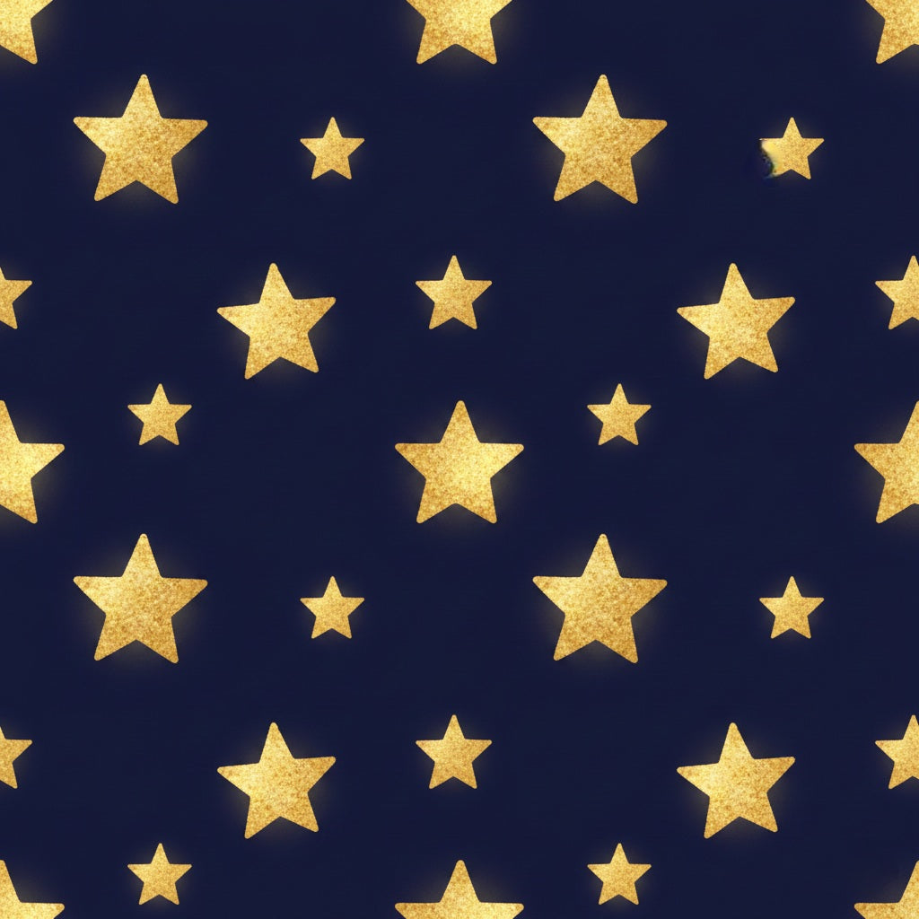 Gold Star Pattern Wrapping Paper | Navy Holiday Gift Wrap