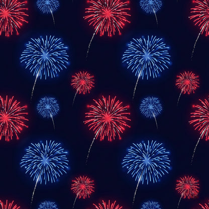 Red and Blue Fireworks