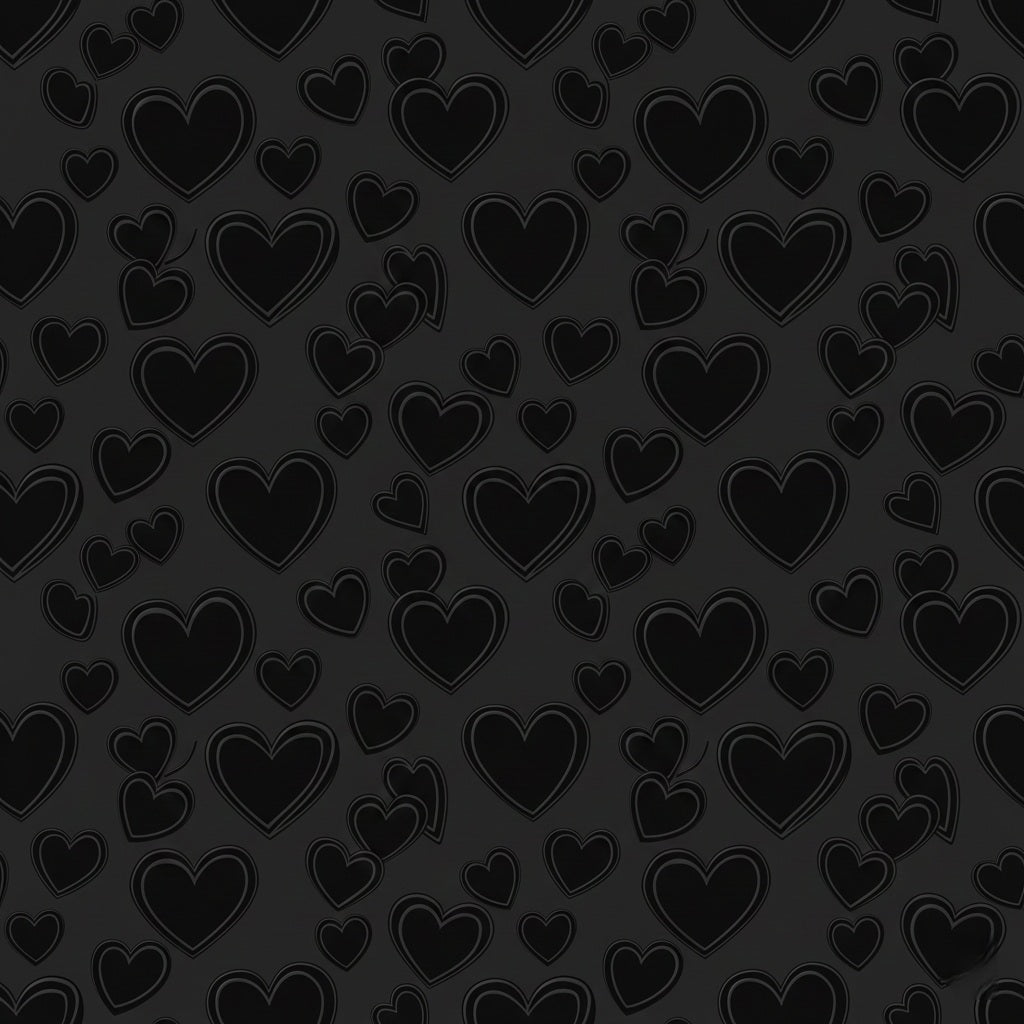 Black Hearts Pattern Wrapping Paper | Matte Heart Print Gift Wrap