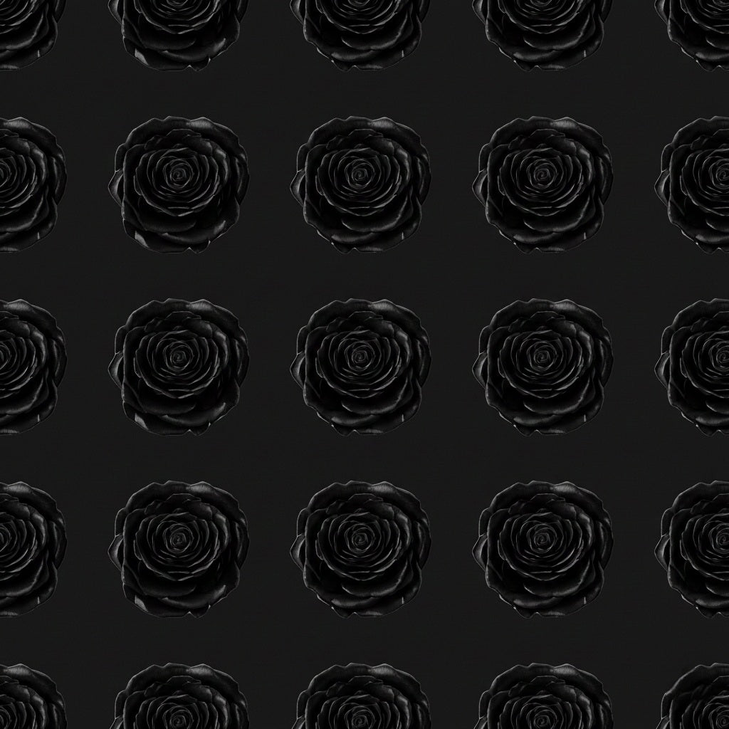 Black Rose Pattern Wrapping Paper | Floral Gift Wrap, Dark Rose Print