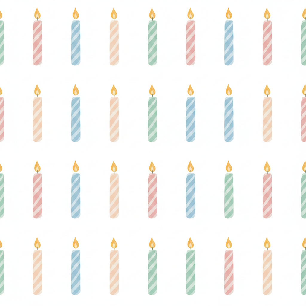 Wrapping Paper — Pastel Twisted Candles Pattern, Birthday Gift Wrap
