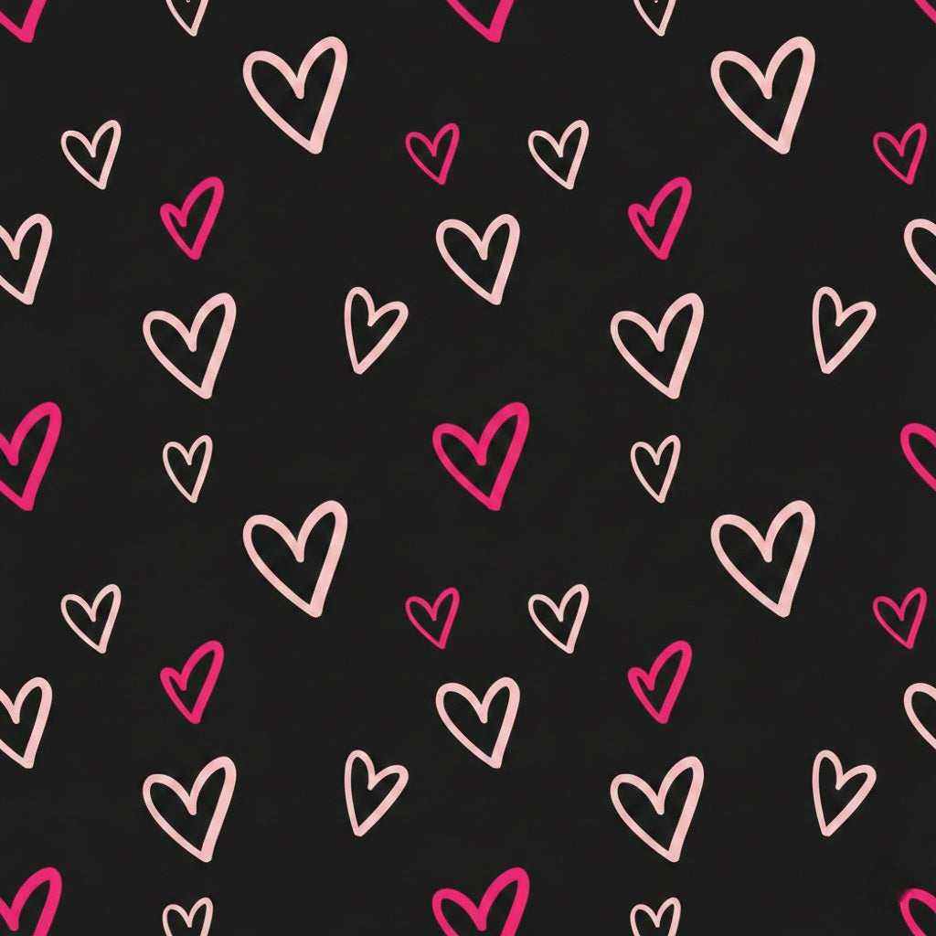 Heart Pattern Wrapping Paper — Black Pink Valentine Gift Wrap