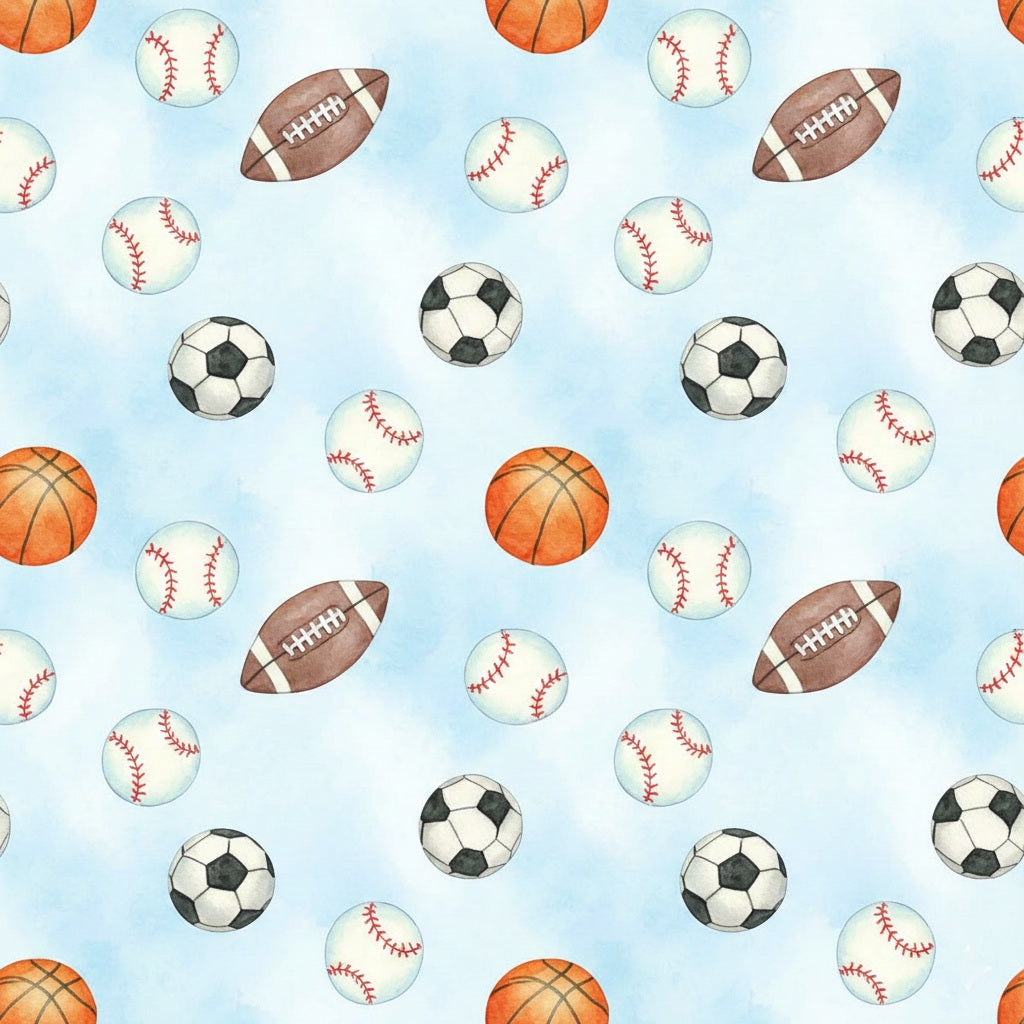 Sports Pattern Wrapping Paper — Balls Gift Wrap for Kids, Coaches & Team Celebrations