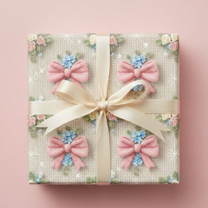 Knit Floral Bow