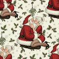 Kissing Santa & Mrs. Claus Under the Tree — Christmas Wrapping Paper