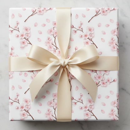 Elegant cherry blossom floral gift wrap for special occasions