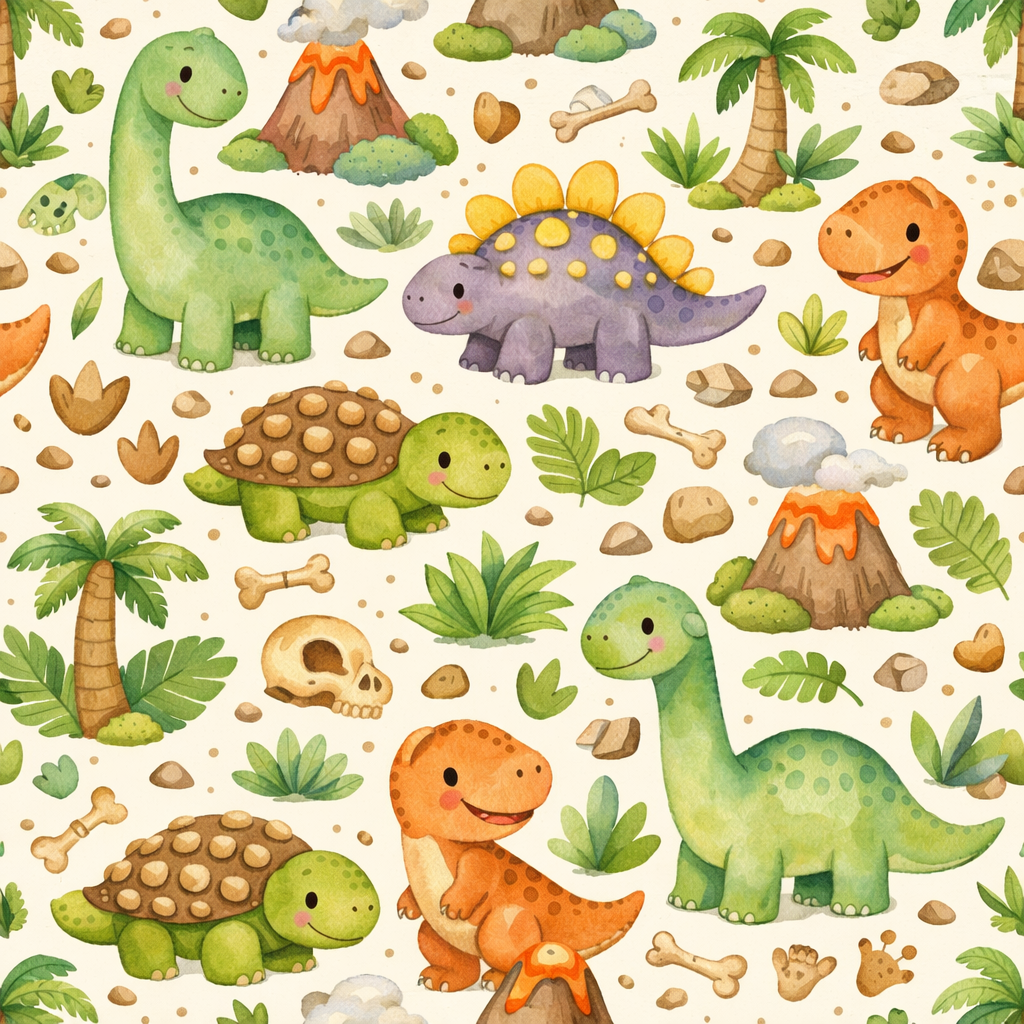 Watercolor Dinosaurs