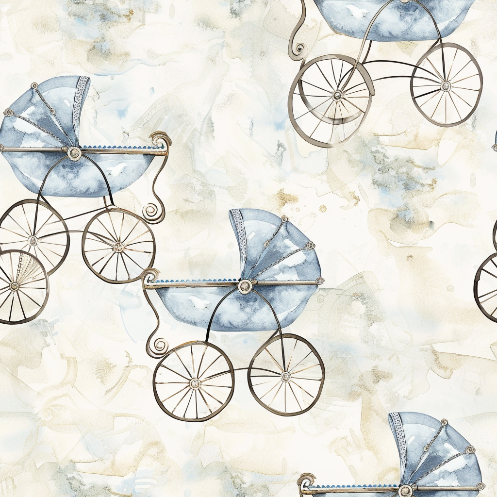 Vintage Blue Baby Carriage
