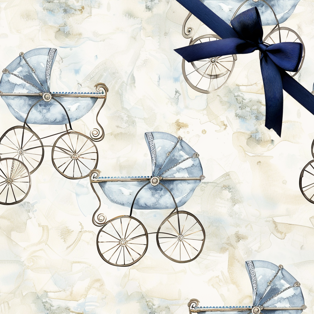 Vintage Blue Baby Carriage