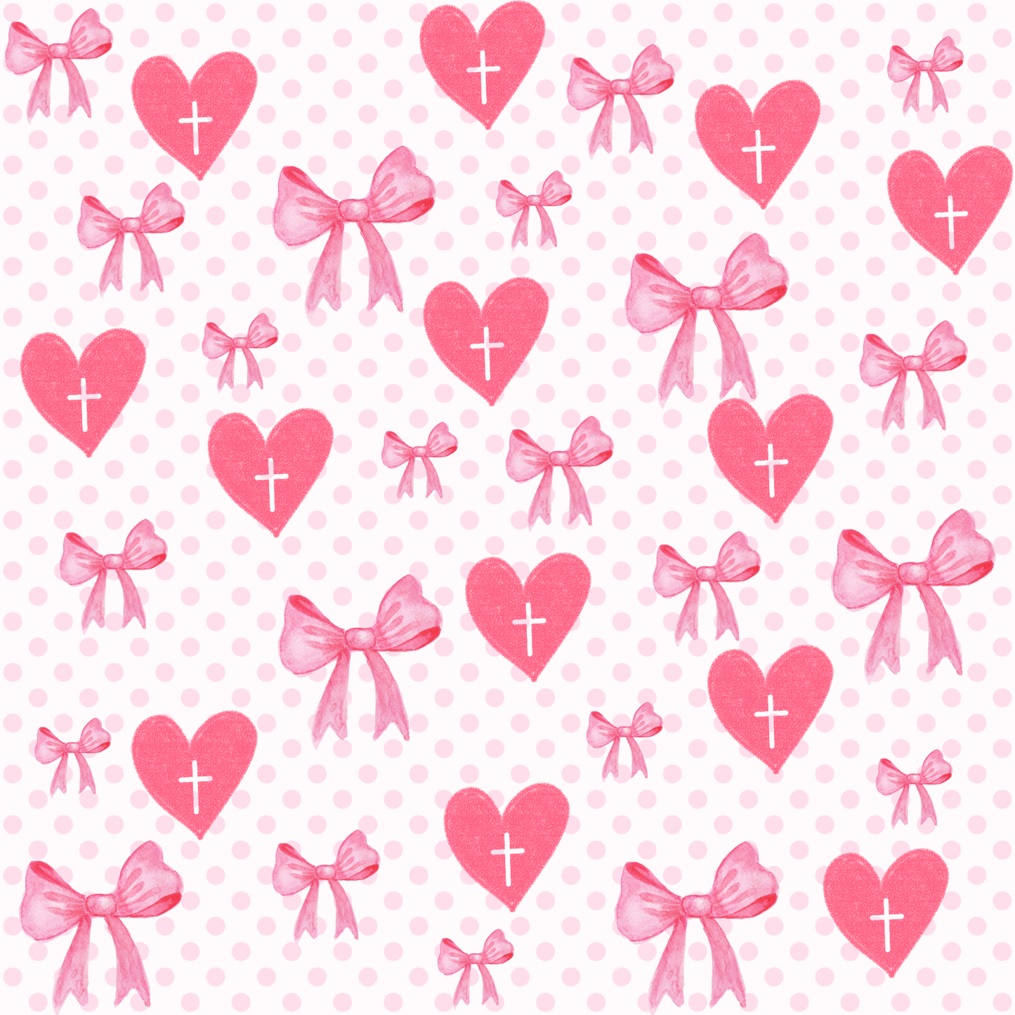 Pink Heart & Cross