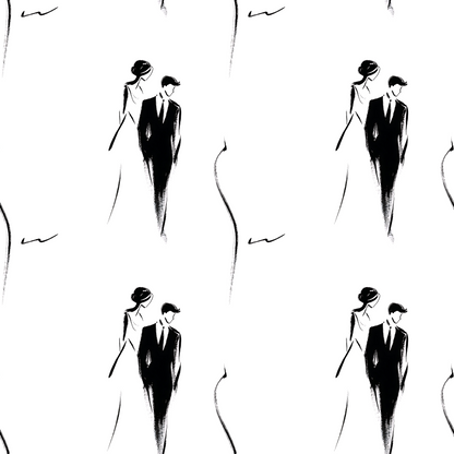 Elegant Bride & Groom Sketch