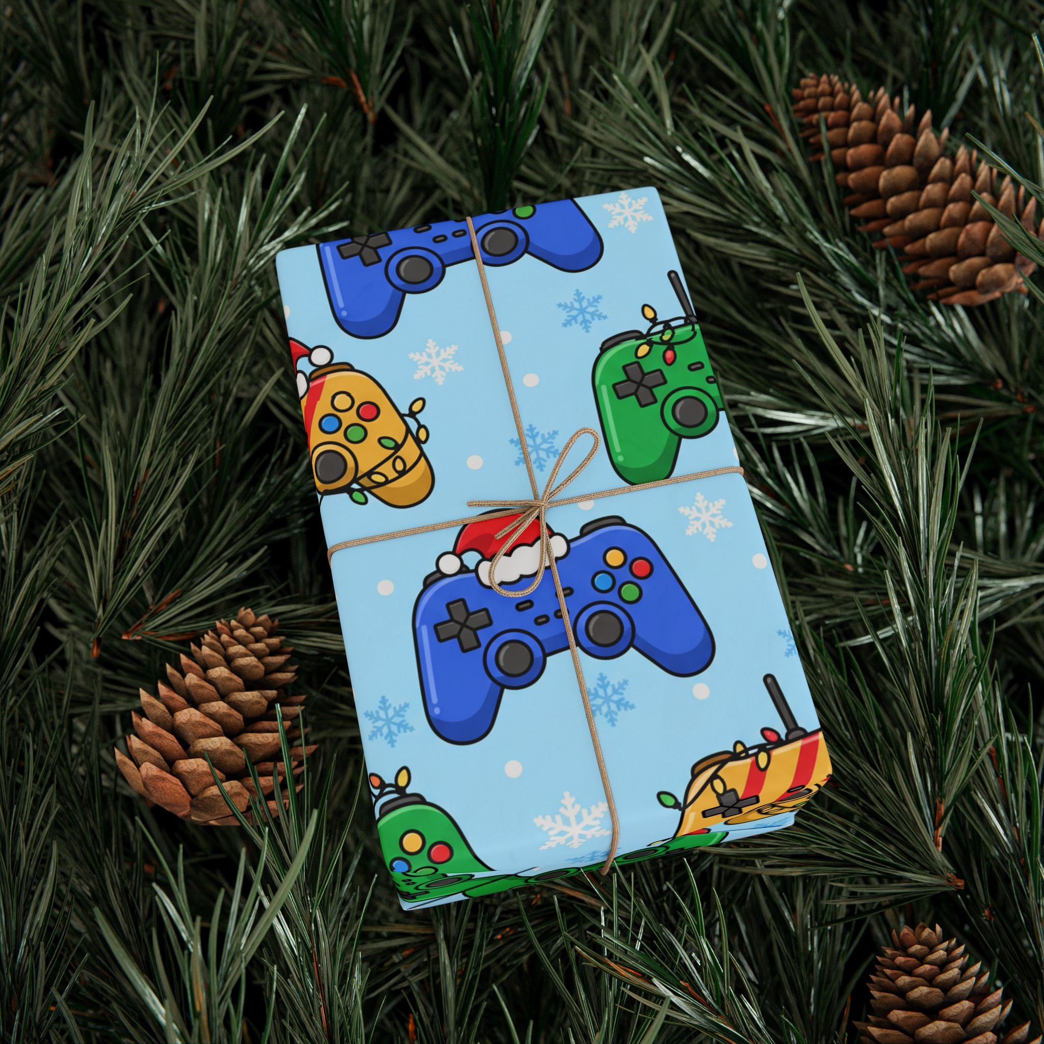 Wrapping Paper, Video Game Christmas Gift Wrap, Cute Gaming Controllers, Holiday Gamer Boys, Game Controller Design, Gamer Christmas Decor,