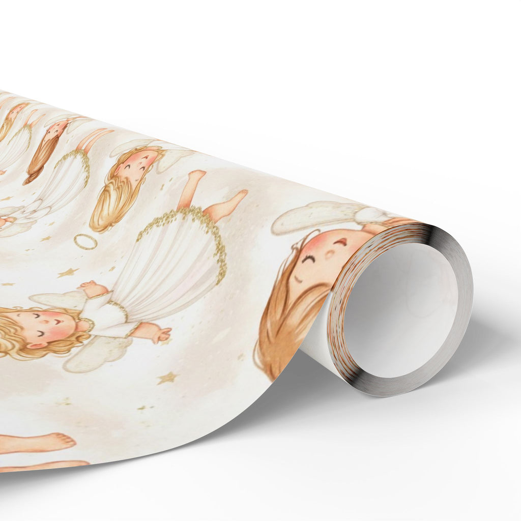 Angel Children Wrapping Paper — Cute Baby Angels Gift Wrap for Christenings & Baby Showers