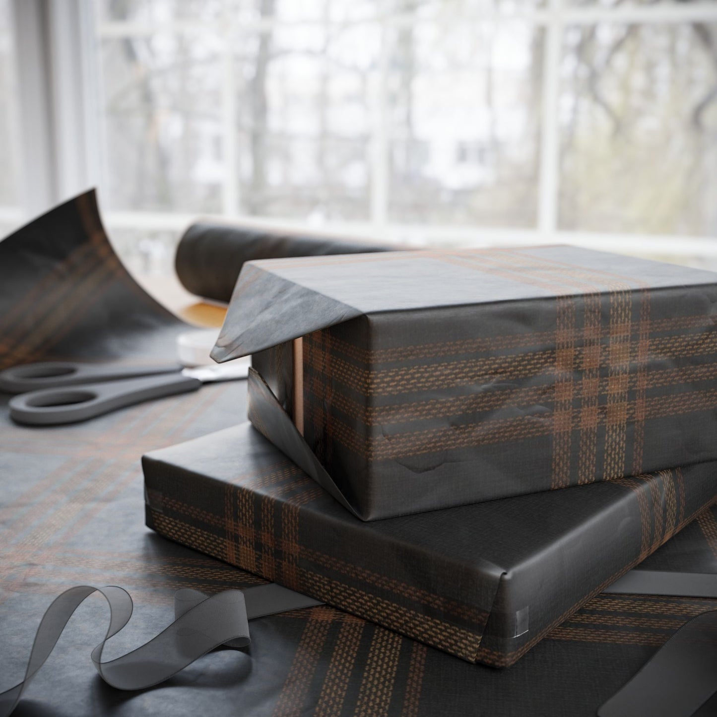 Rust Plaid Wrap