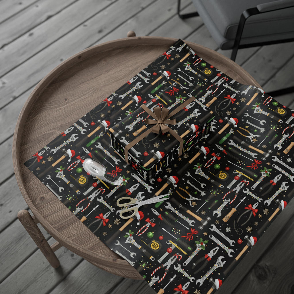Men’s Tools Christmas Wrapping Paper – Funny Holiday Gift Wrap for Him | GiftWrapz